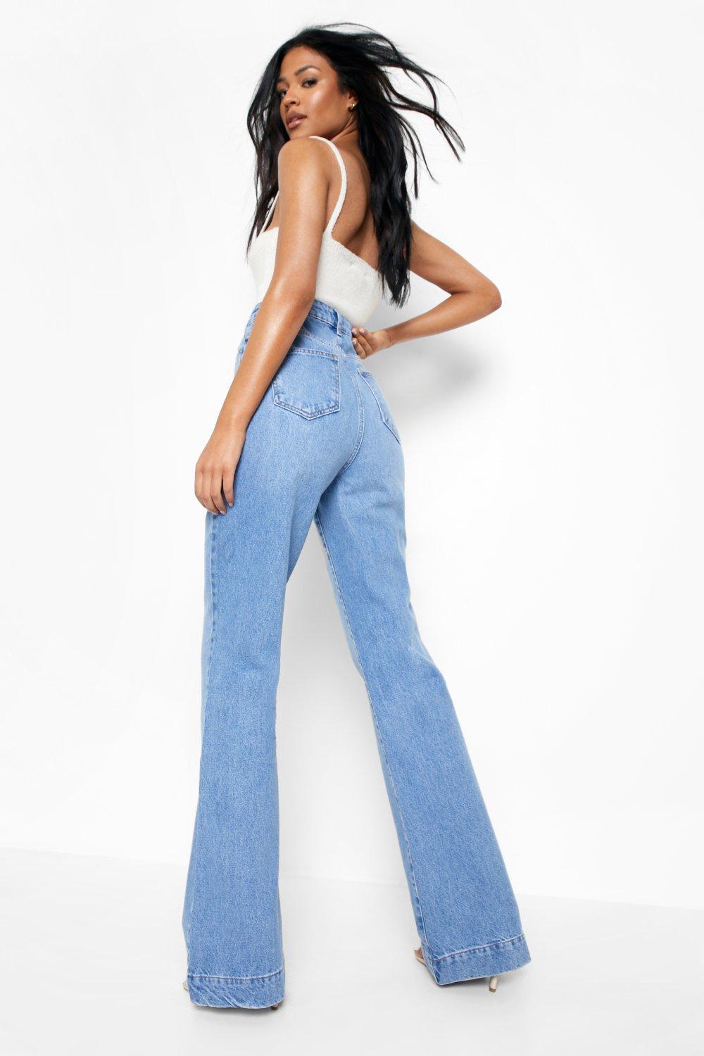 High waisted wide sale leg flare jeans